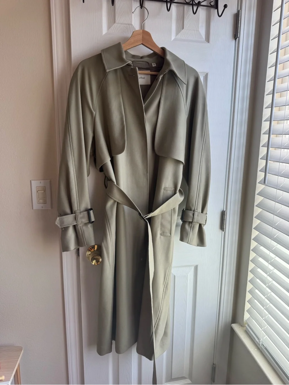 Aritzia Wilfred Olive Trench Coat with Belt - Picture 3 of 7